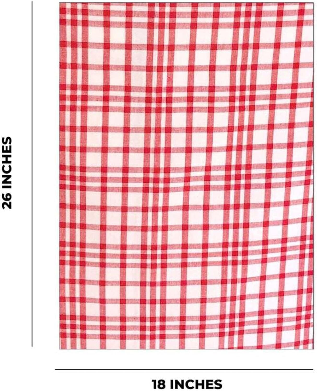 Cotton Kitchen Dish Towels, 18 x 26 Oversized, Set of 3, Absorbent Washing Drying Dishtowels for Everyday Cooking, Hand Drying and Baking-Red and White Striped, Plaid and Windowpane Rags image 3