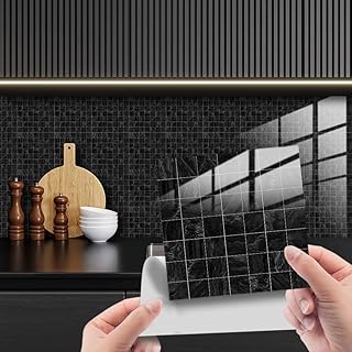 HORIWE Marble Tile Stickers Vintage Wall Deca...,