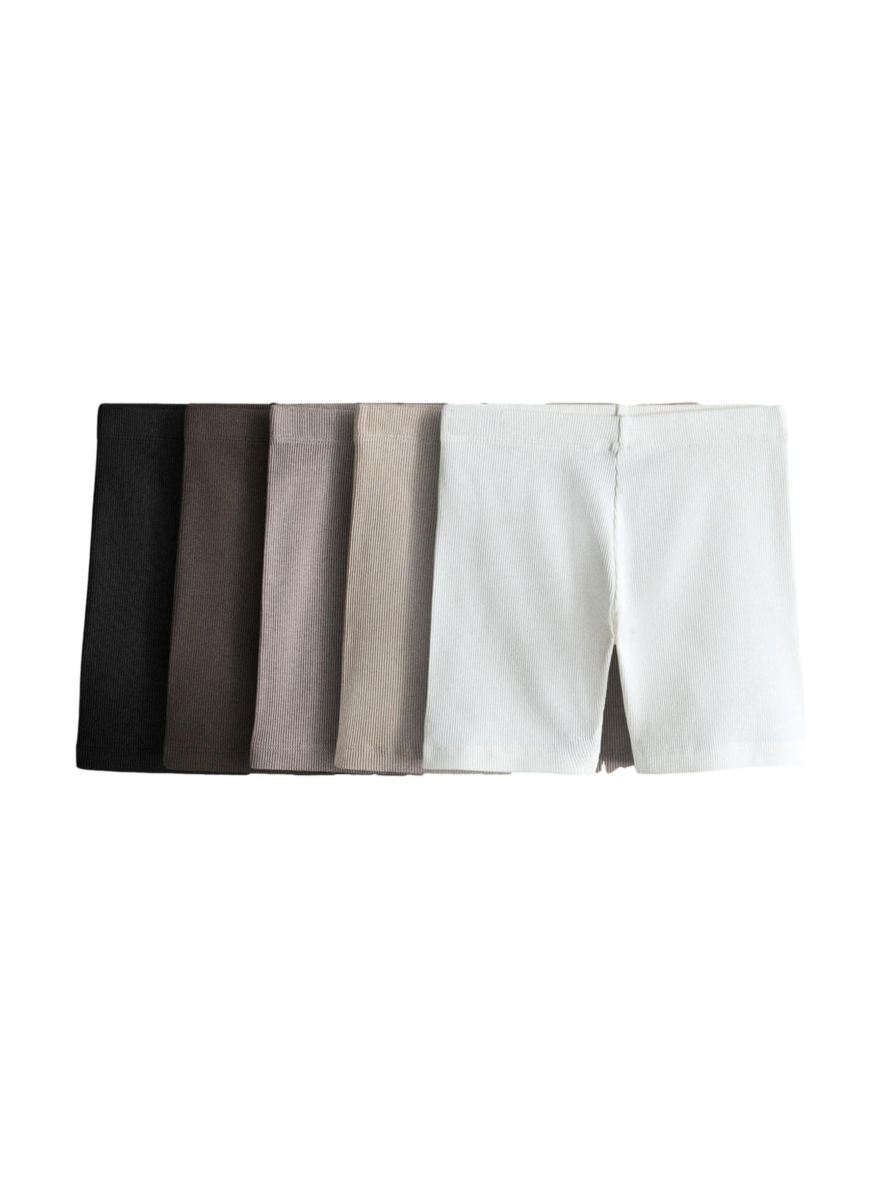 THE SET Ragazza Confezione da 5 Shorts da Ciclista a Coste in Jersey