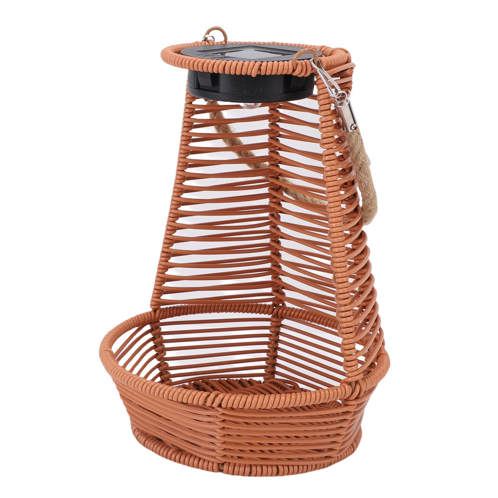 Solar Lights Outdoor, Rattan Hanging Plant, Elegant Waterproof Solar Powered LED Light Basket Lamp, Ideal for Gardenyard & Porch (Brown)