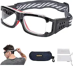 Óculos esportivos para basquete, futebol, esportes, óculos de proteção, óculos de segurança, lentes de grau substituíveis