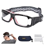 SooGree Gafas deportivas de baloncesto, fútbol, fútbol, deportes, gafas protectoras anticolisión, gafas de seguridad, lentes de prescripción reemplazables