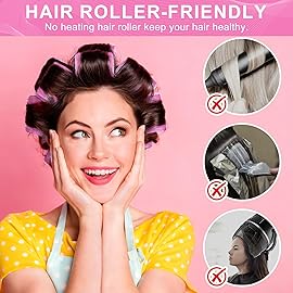 Hair Rollers, 12 Pack Hair Curler Small Hair Rollers for Women, Self Grip Hair Roller with Clips, Pink