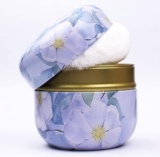 Powder Case with Powder Puff for Body Powder Container Dusting Powder Case for Baby&Mom (Purple Jasmine)