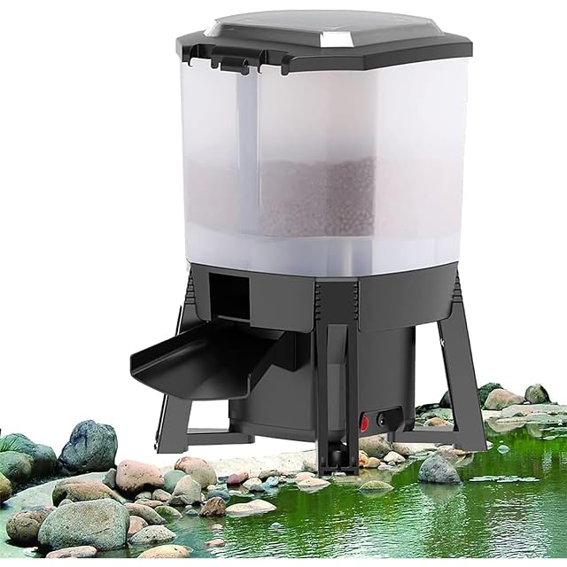 Foto 7 de 7 de XLDZ Alimentador automático de peces alimentado por energía solar con pantalla LCD, dispersión amplia de 120°