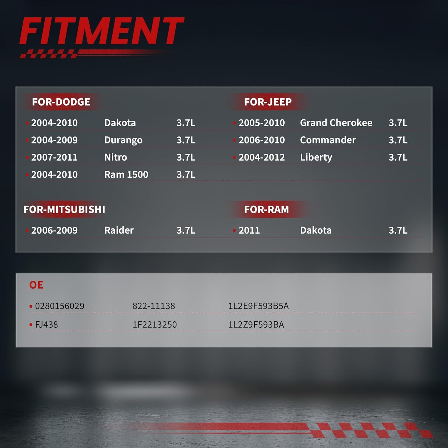 Fuel Injectors Fit For/Dodge Dakota Durango Nitro Ram 1500, For/Jeep Commander Grand Cherokee Liberty, For/RAM Dakota 1500 For/Mitsubishi Raider, Inyectores OE Replacement 0280158020 6PCS