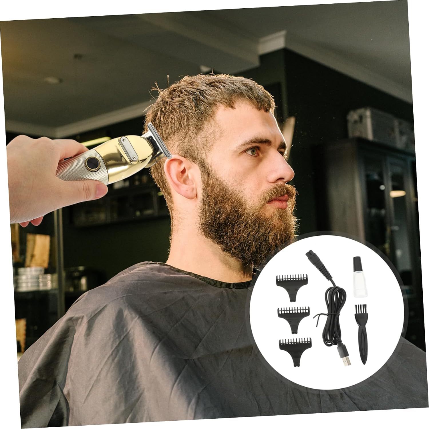 Rechargeable Portable Hair Clipper Set for Men Precision Cutting USB Charging for Home and Travel Grooming