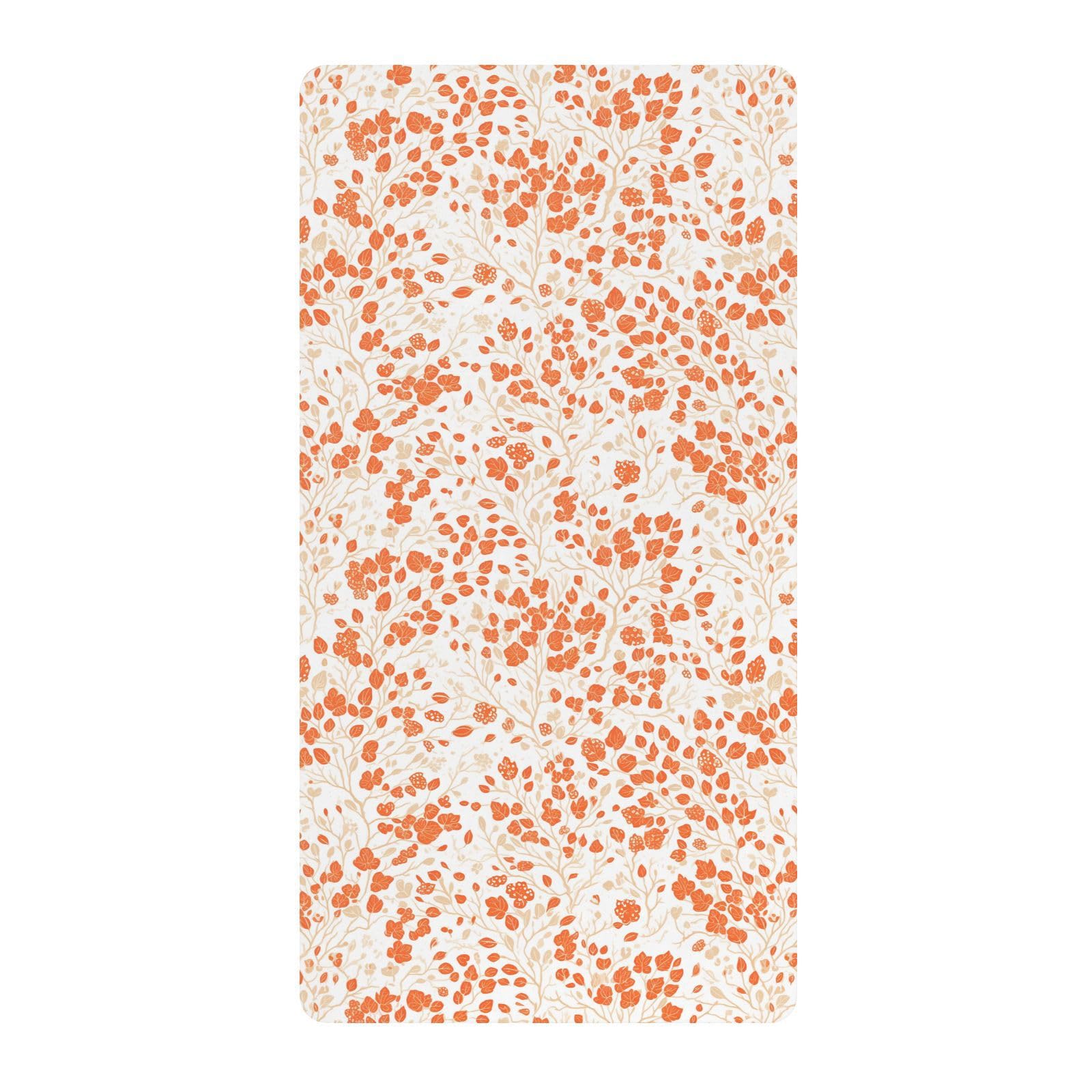 Drap de berceau en coton doux imprimé plantes oranges pour lit bébé