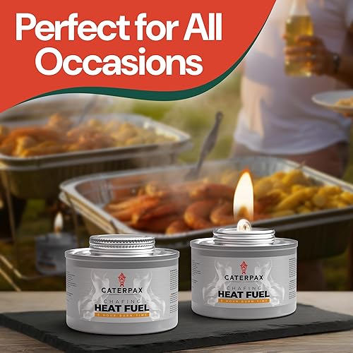 Miniatura 7 de Latas de combustible de 6 horas para calentadores de alimentos y bandejas de bufé de rozaduras, sin humo, larga combustión, fácil iluminación,