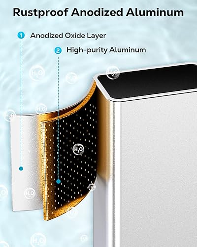 Vista 8 de Nieifi Estante organizador de despensa para ducha sobre la puerta con ganchos confiables, organizador de ducha resistente para colgar, estante
