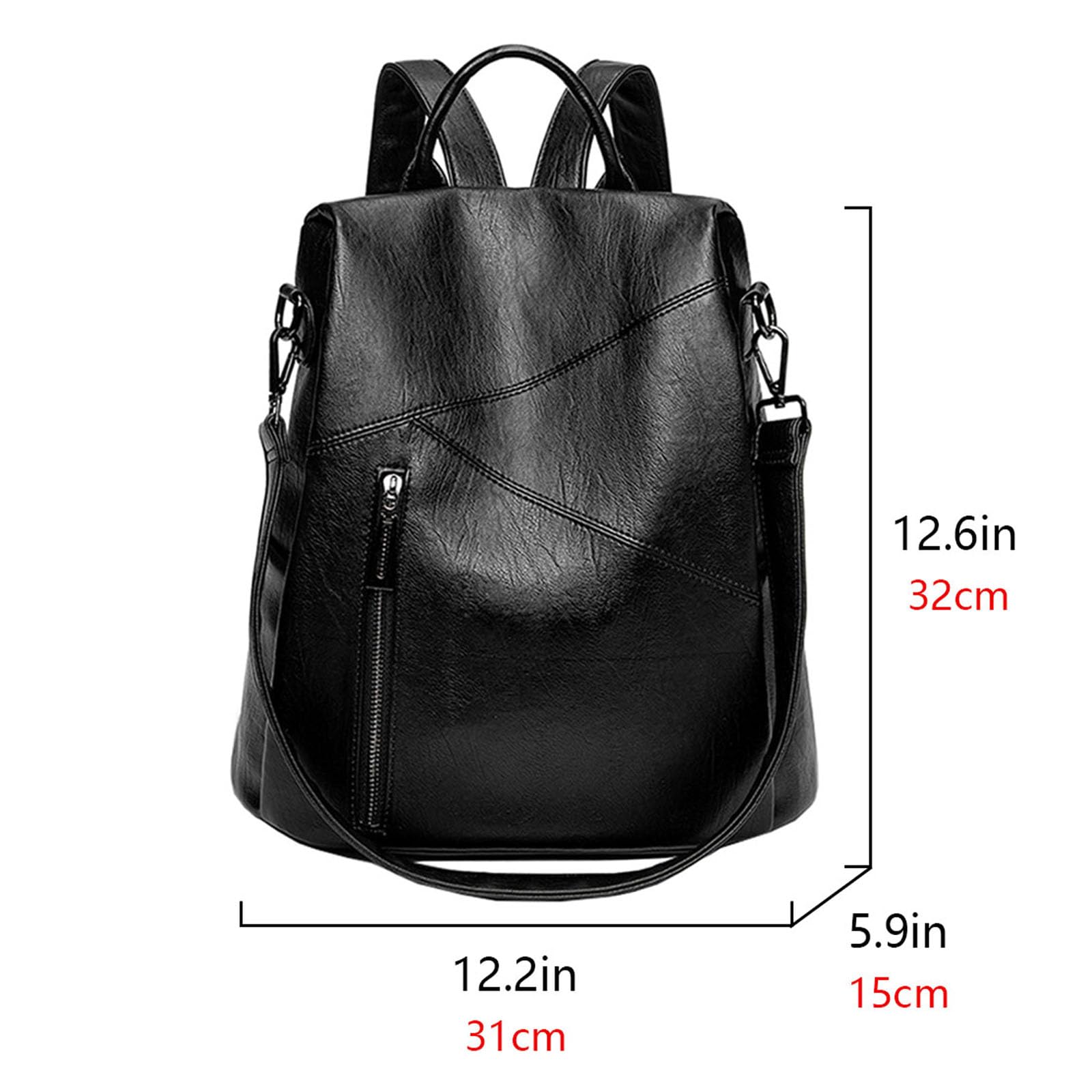 Mujeres Bolsos mochila Antirrobo Casual Multifuncional Gran Capacidad Bolso Bandolera Mochila de Viaje Negro B