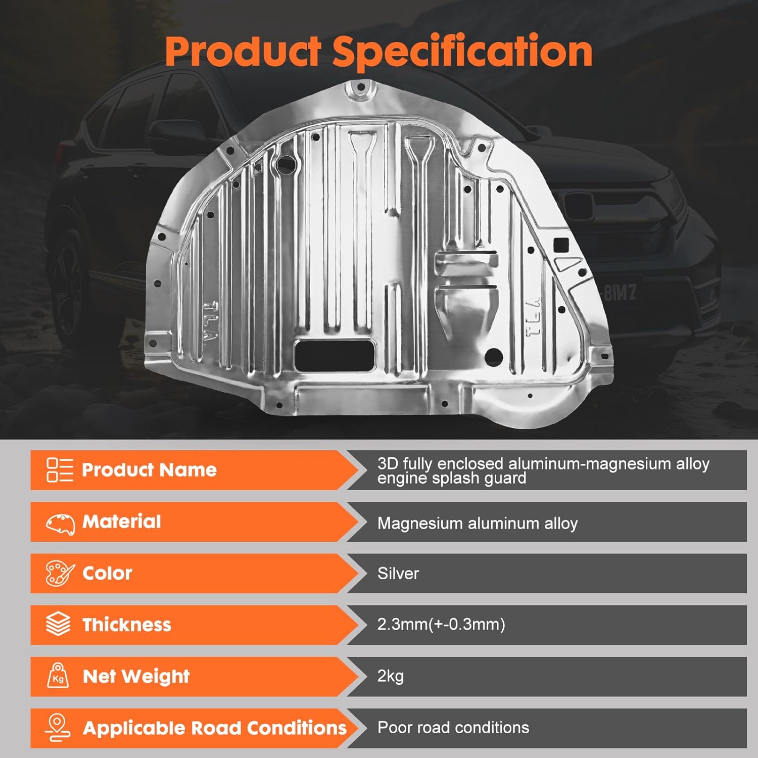 KAKSEY Engine Splash Guard Under Car Shield Cover Board Compatible with Honda CR-V CRV 2017 2018 2019 2020, Under Engine Cover Lid Replace 74112-TLA-A01, 74112TLAA01