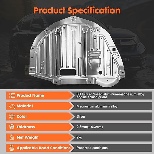 Miniatura 3 de KAKSEY Tapa inferior del motor 1 unid para Honda CR-V EX EX-L 2017 2018 2019 2020 Protector contra salpicaduras del motor debajo del tablero de
