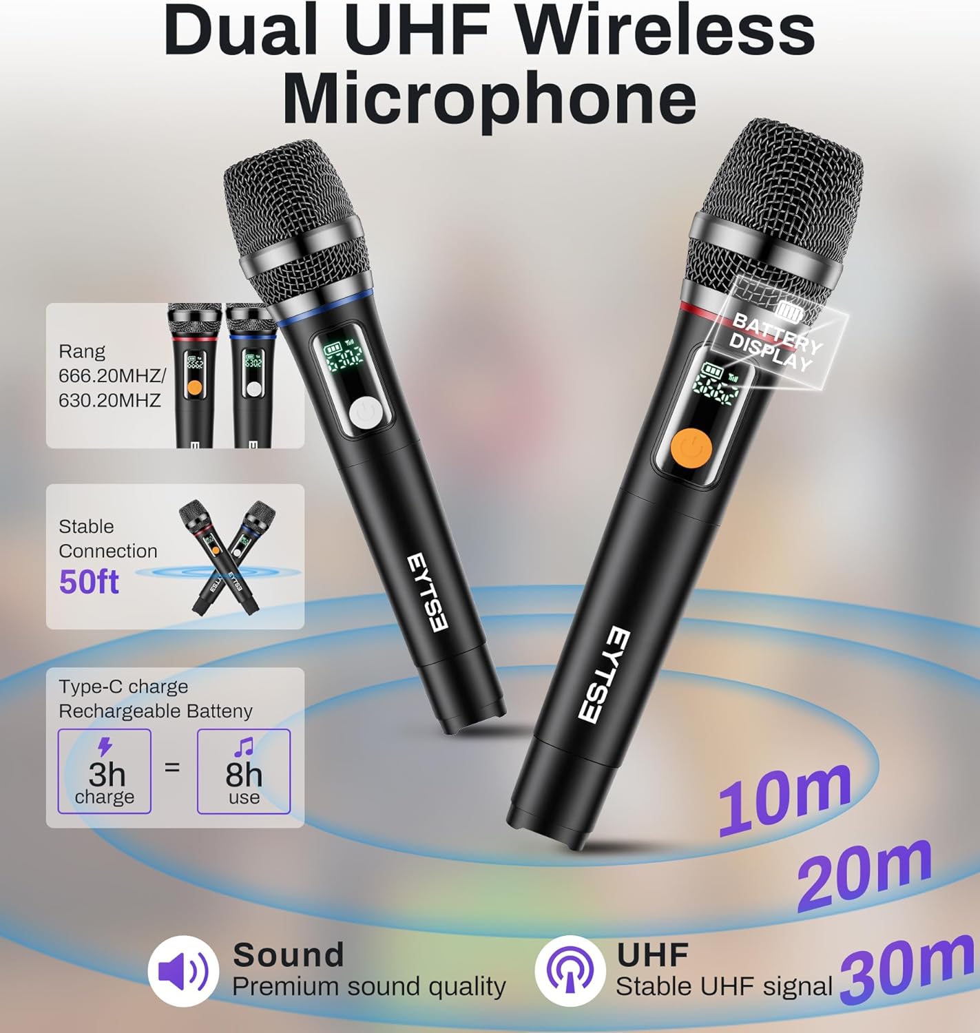 Karaoke Machine with Lyrics Display 14.1" Screen for Adults, Professional 400W, Bluetooth 5.3/WiFi 6/Android 13, 2 Wireless UHF Microphones, Unique Party Light, Connect to TV HDMI - Image 4