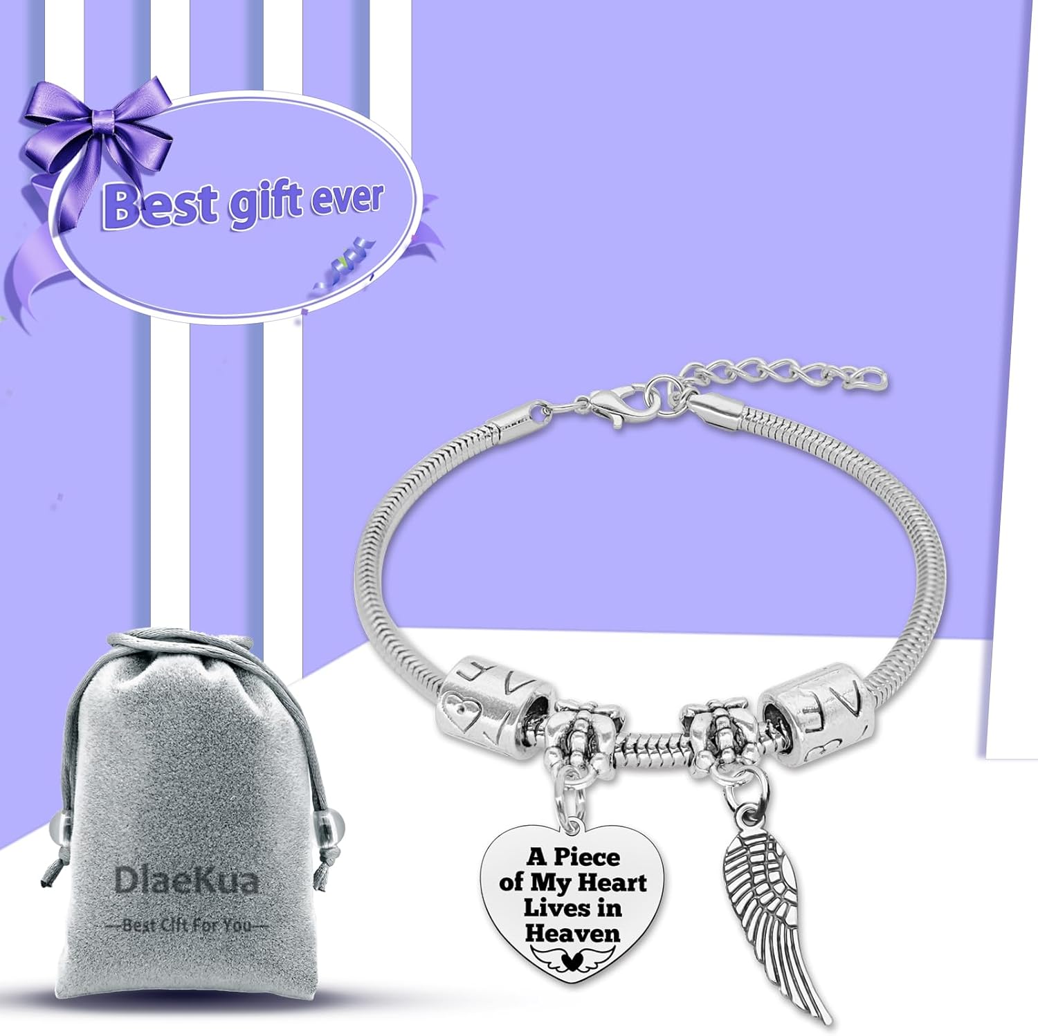 Memorial Bracelets for Women Stainless Steel Remembrance Gift for Loss Bracelet in Memory of Loved Dad Mom Gifts Sympathy Bracelet Gifts Remembrance Bereavement Bracelets Christmas Birthday Gift - Image 7