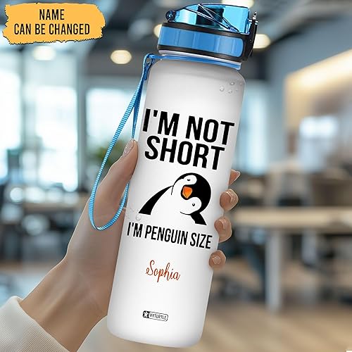 Vista 69 de Hyturtle Botella de agua motivacional personalizada con texto en inglés "I Know I Hunt Like A Girl" de 32 onzas, nombre personalizado con marcador