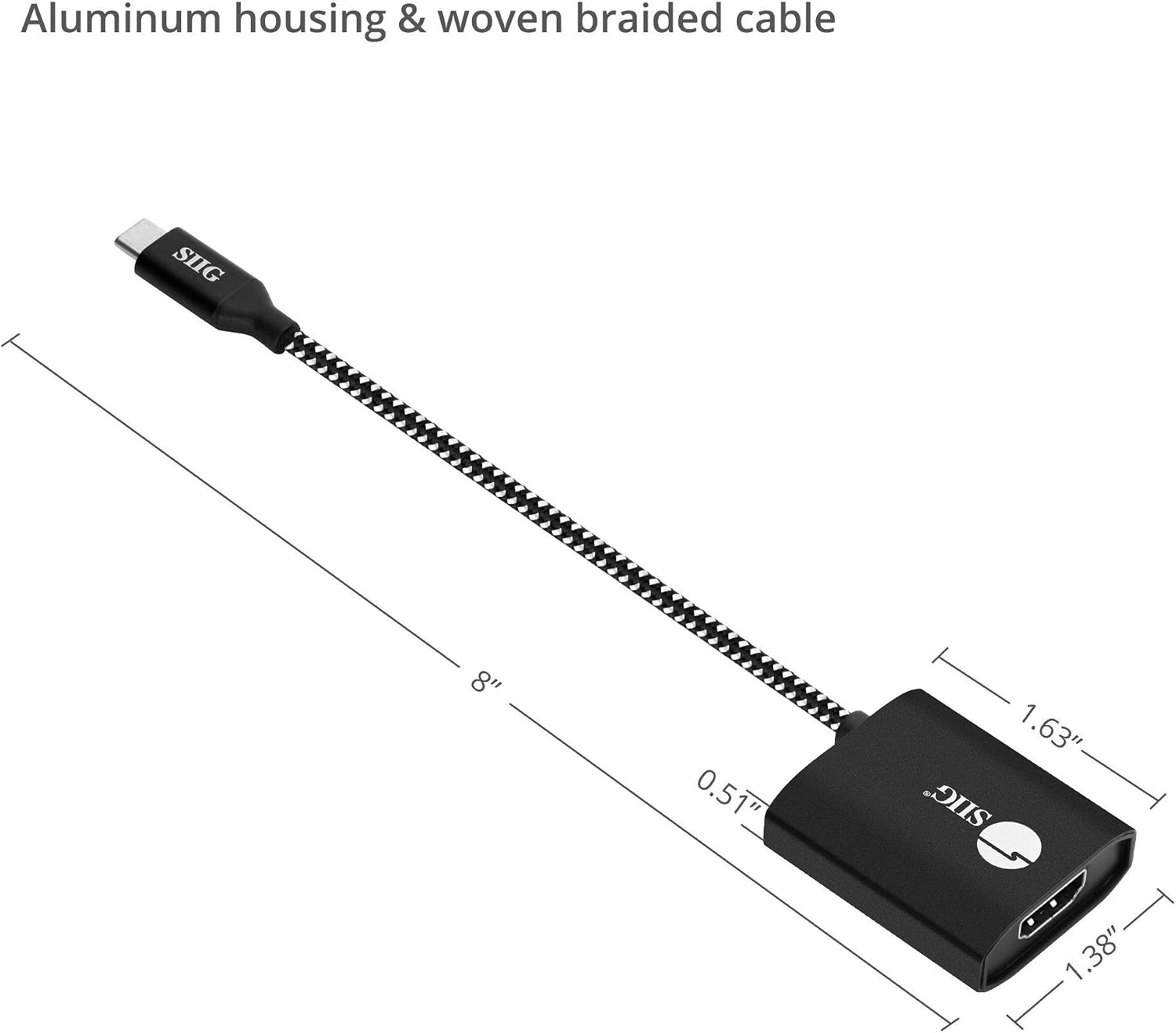 SIIG USB C to HDMI Adapter 4K for Mac OS, Type-C to HDMI Adapter [Thunderbolt 3], Compatible with MacBook Pro 2019/2018/2017, MacBook Air, Galaxy, Pixelbook and More with 60W PD (CB-TC0811-S1)