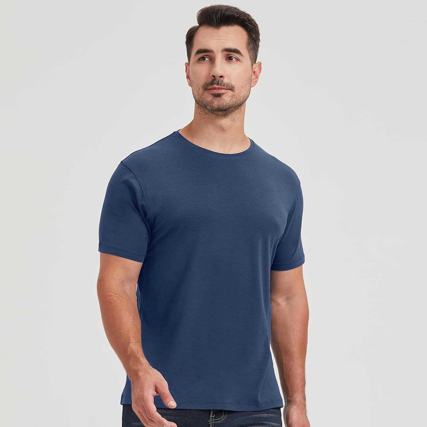 netdraw Men's Ultra-Soft Viscose Bamboo Cotton T-Shirt, Crew Neck Short Sleeve Casual Lounge Dressy Undershirt Tee - Image 6