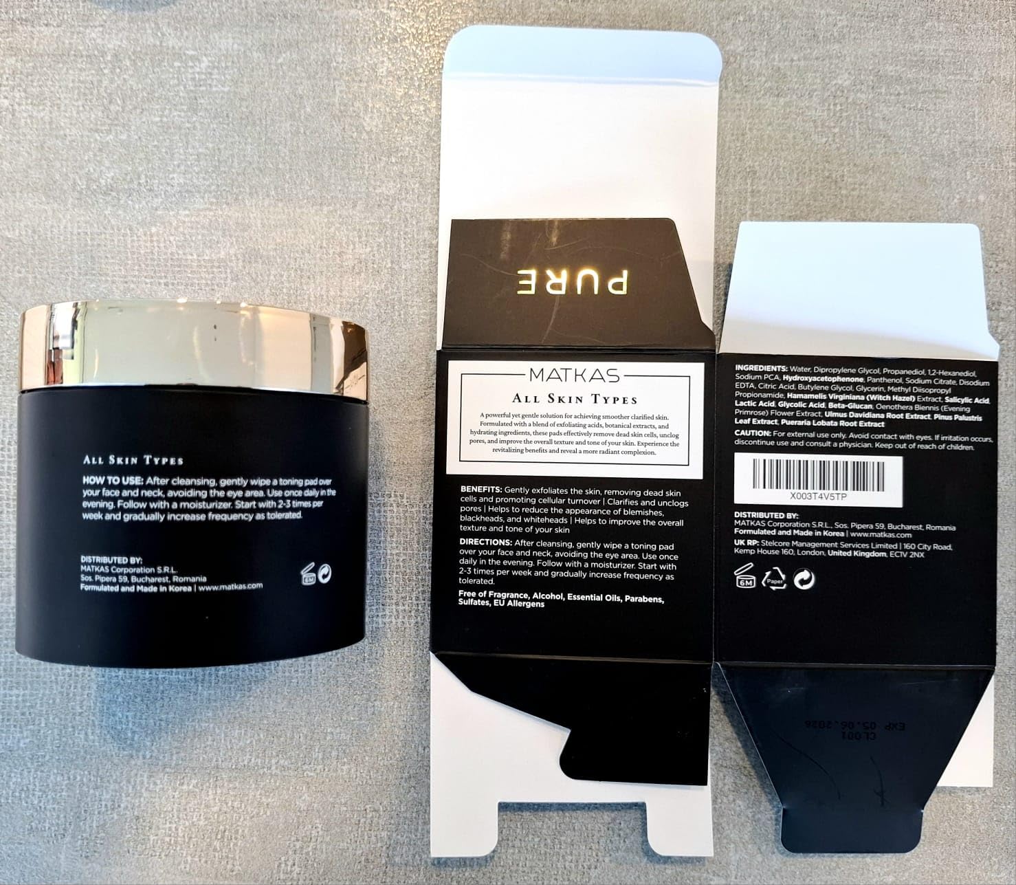 MATKAS Korean Exfoliating Witch Hazel Toning Pads - 60 pcs, Korean Skin Care Glycolic Acid Toner Pads, AHA BHA Gentle Face Exfoliator, Facial Acid Peel for Dark Spots, K Beauty Pore Minimizer for Face - Image 9