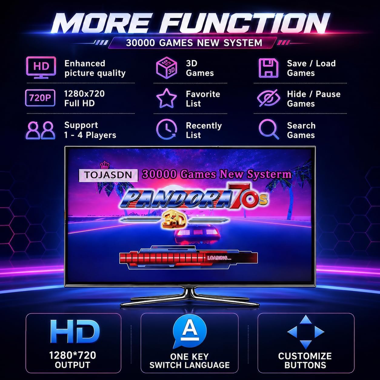 Console di gioco arcade 30000-in-1, schermo HD da 17,5 pollici, 2 giocatori