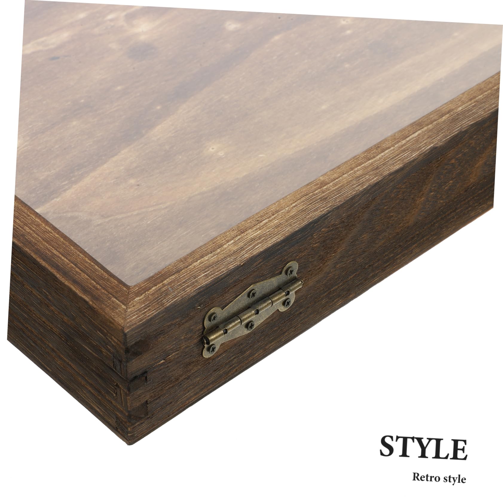 Ciieeo Vetrina e Conservazione Marrone in Legno per Insetti Scatola Vintage con Coperchio Trasparente per Esposizione di Campioni e Gioielli da Parete