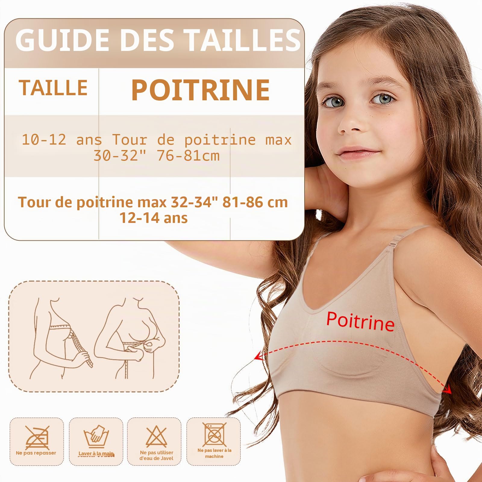 iMuchic Soutien-gorge de danse à dos transparent pour filles, soutien-gorge invisible sans coutures avec bretelles réglables