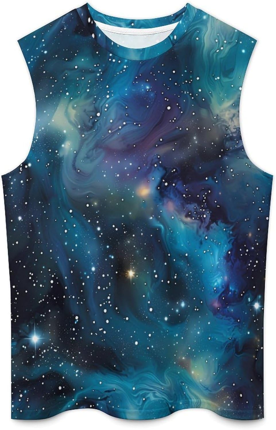 Galaxy Nebula Men Summer Sleeveless Crew Neck Top 5XL