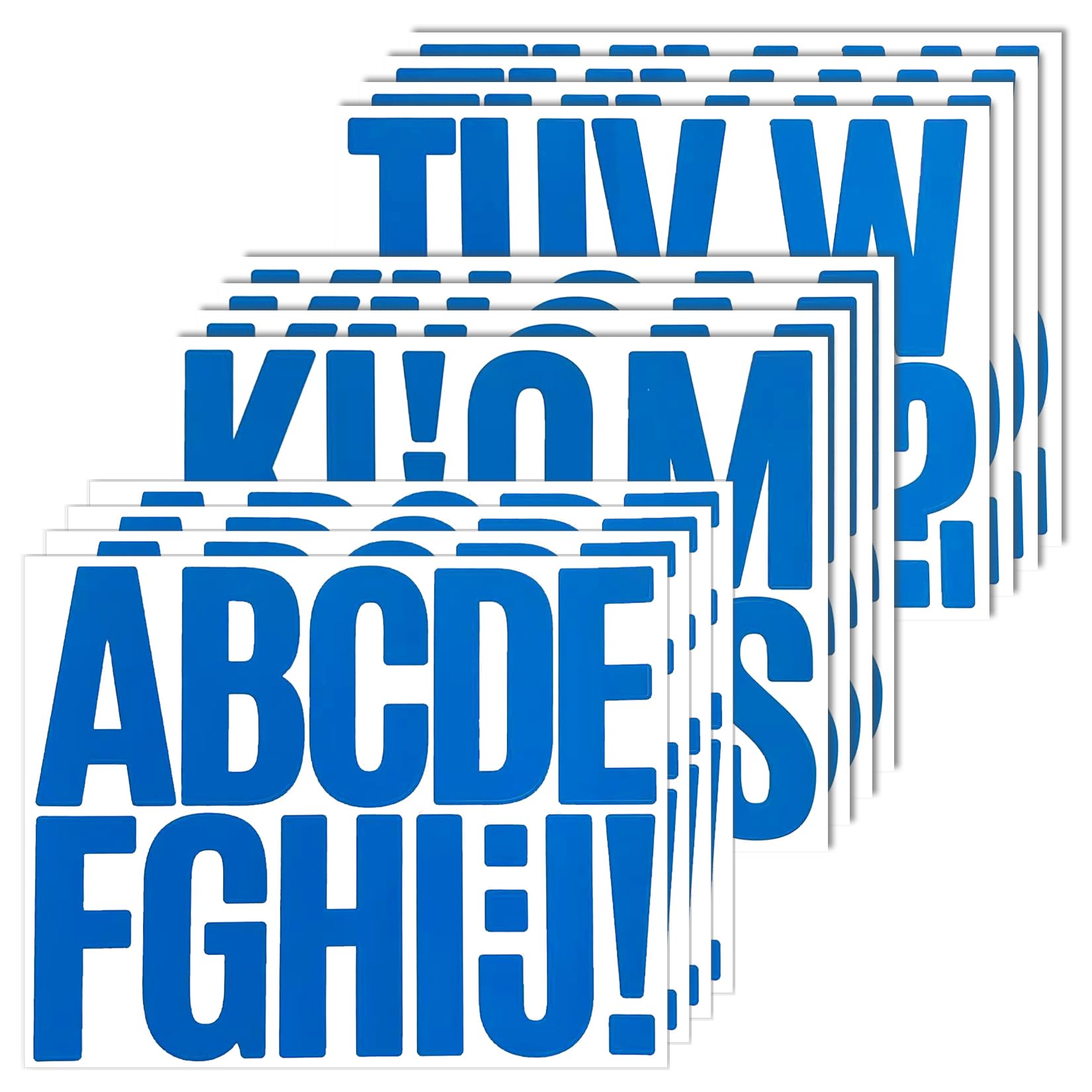 Photo 1 of 144 Pcs Self-Adhesive 3 Inch Letter Stickers, Vinyl Blue Alphabet Sticker