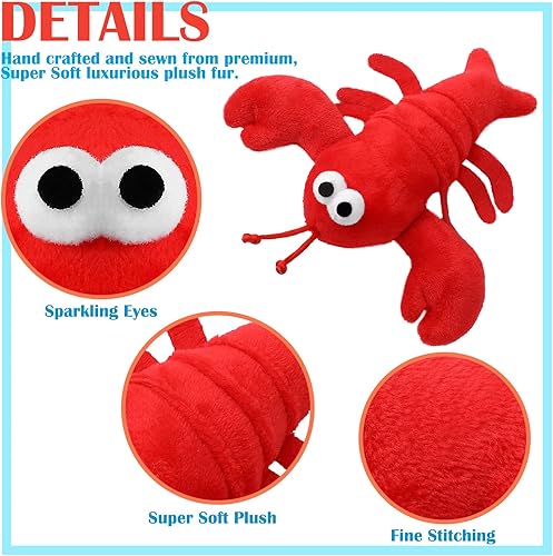 Miniatura 3 de Paquete de 9 muñecos de peluche de langosta con forma de langosta de peluche, suaves y pequeños, adornos colgantes para llaves, bolso, mochila,