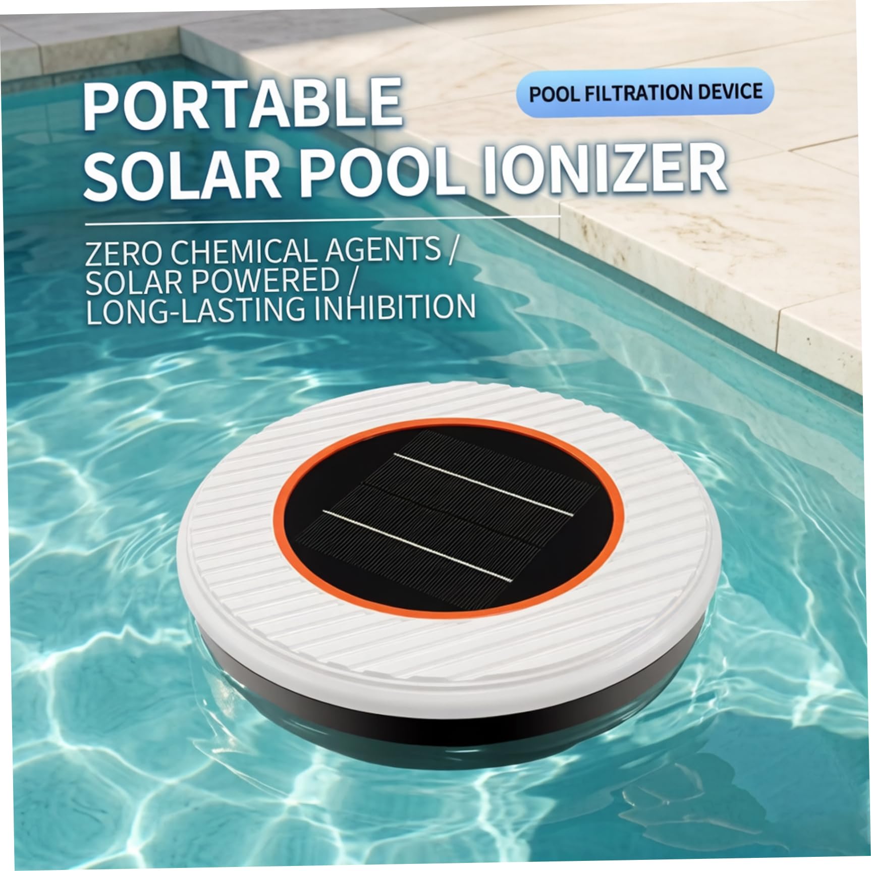 Ionizador solar para piscinas |.reduce los costos de productos químicos con la desinfección con iones de cobre para piscinas enterradas o elevadas |.Accesorio de piscina ABS