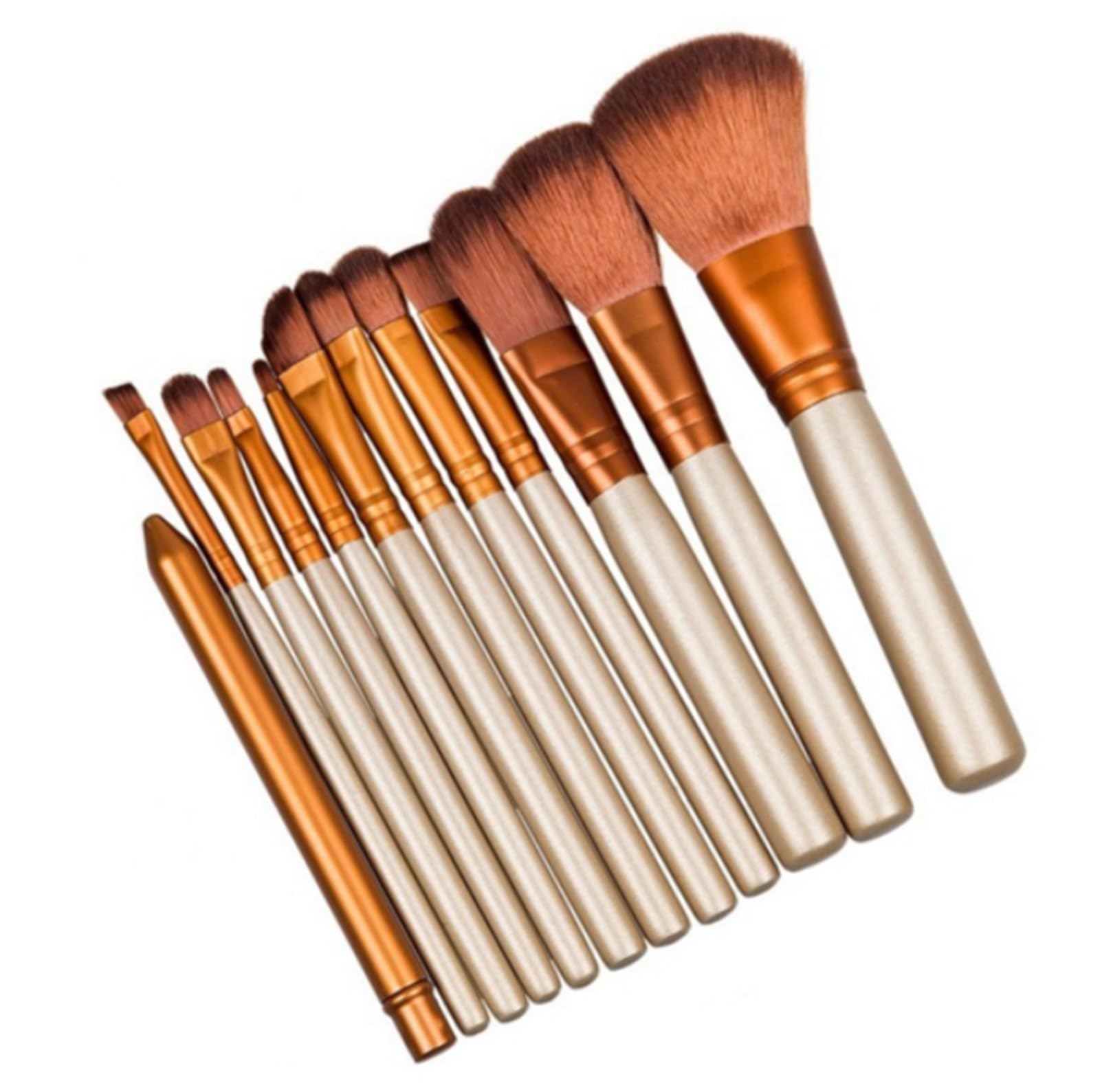 Brocha Base Maquillaje Juego De 12 Brochas De Maquillaje Con Estuche De Hierro For Brochas De Maquillaje De Contorno De Ojos Y Rostro Brocha Maquillaje Fluido
