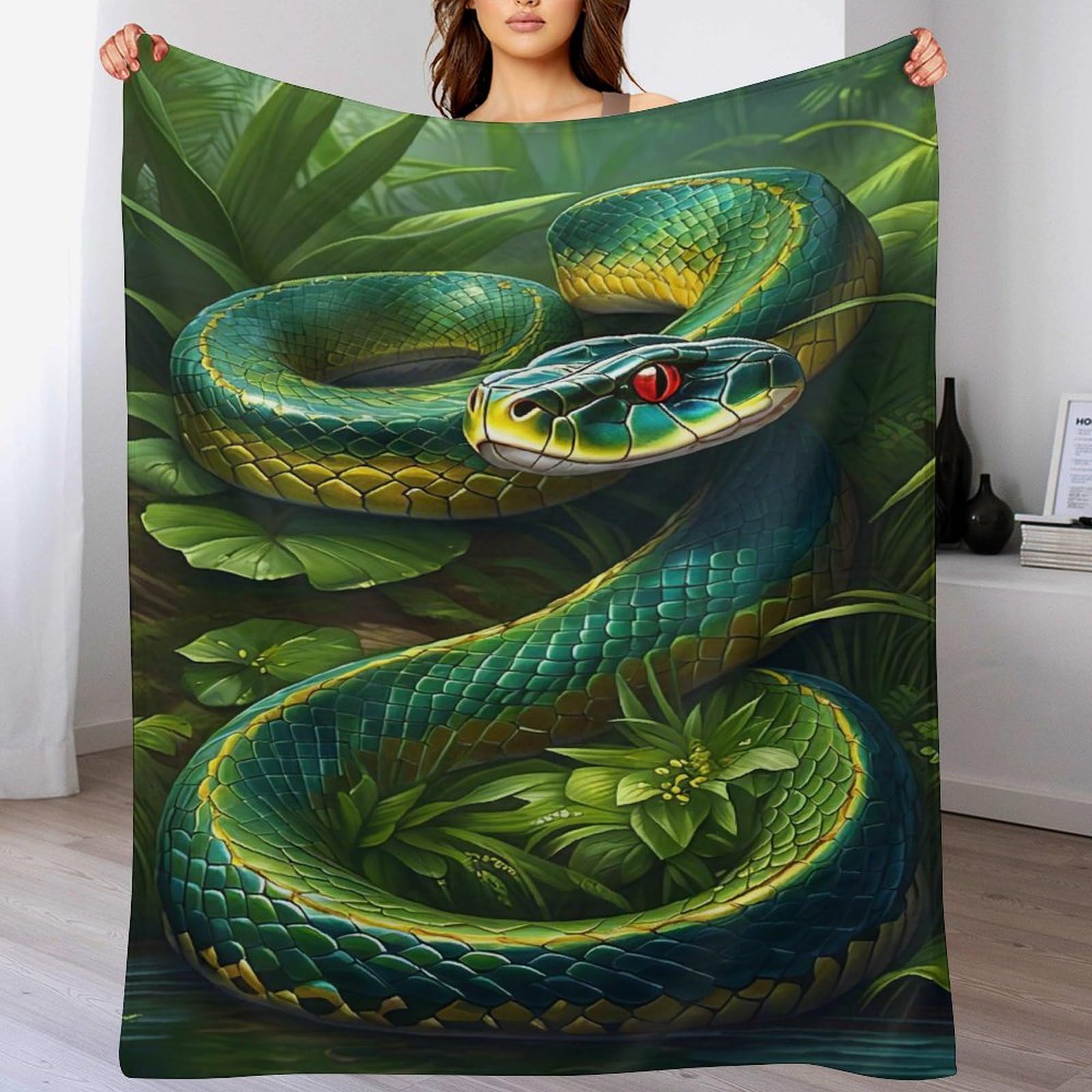 Couverture polaire flannel serpent doux drap de lit chaud et plaid canapé 130x180cm