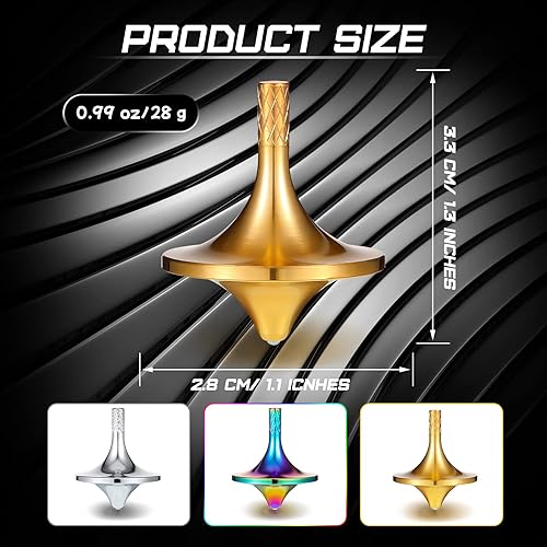 Miniatura 2 de Leitee 3 piezas de metal de latón con parte superior giratoria de escritorio Good Balance para adultos, matar el tiempo, enfoque prolongado, 3