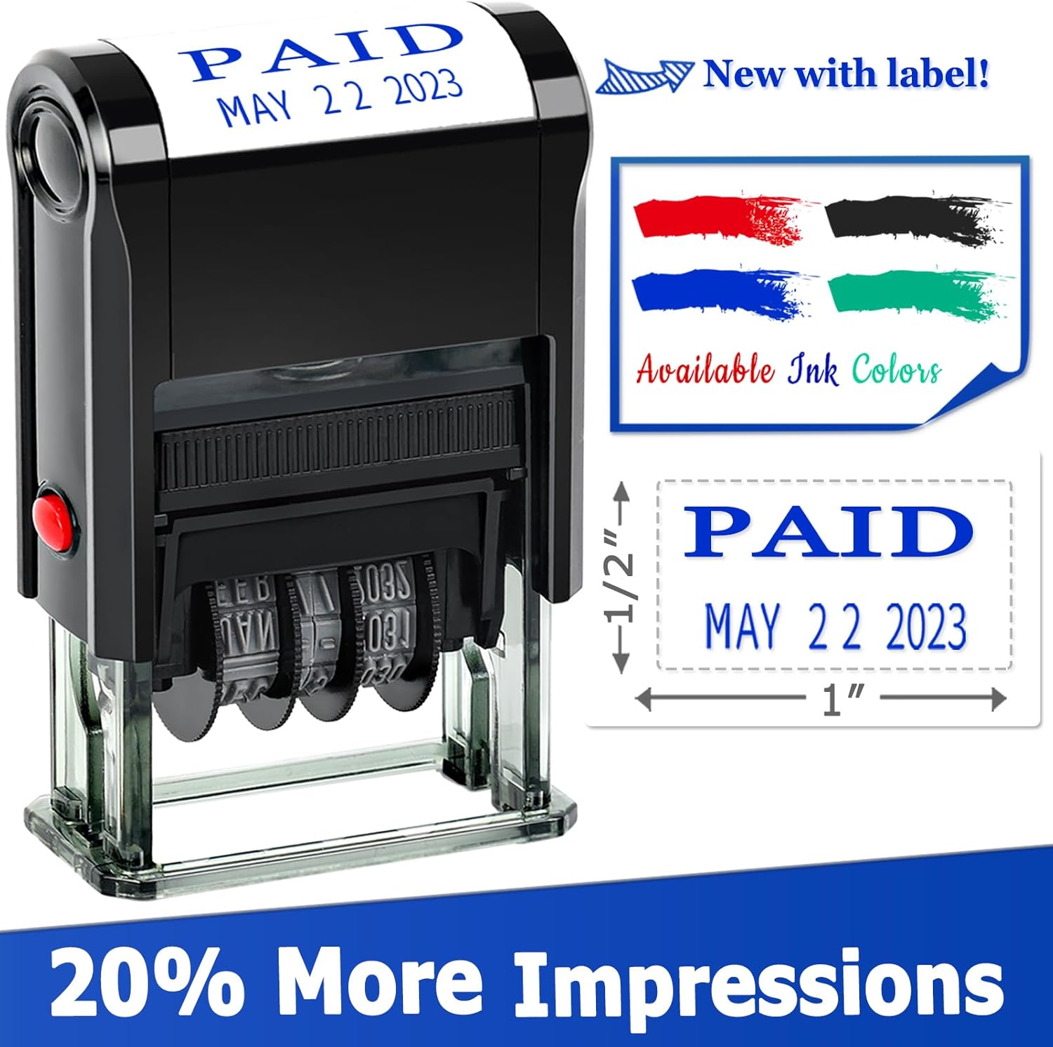 S-1025 Professional Self Inking Office Date Stamp With "Completed