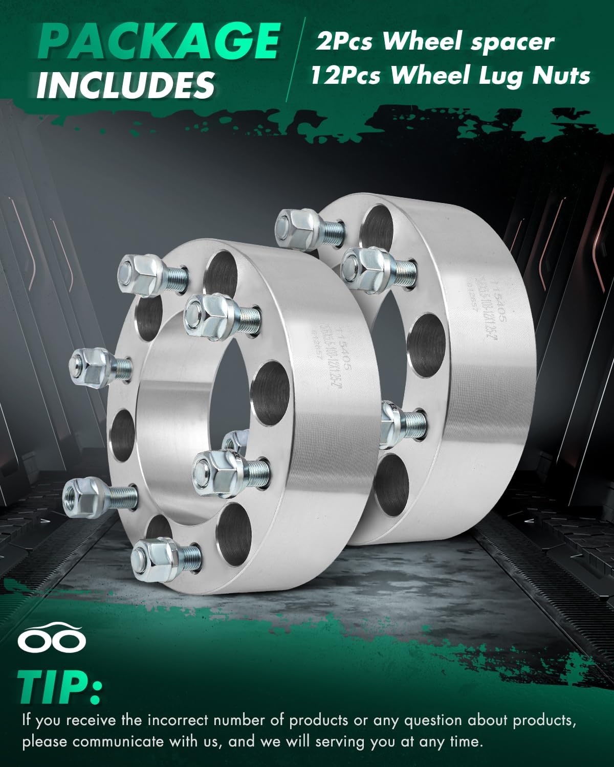 SCITOO 2X 2 inch 50mm 6 Lug Wheel Spacers 6x5.5 to 6x5.5 with 12x1.25 Studs for Titan Wheel Spacers for Xterra Wheel Spacers for Pathfinder Wheel Spacers