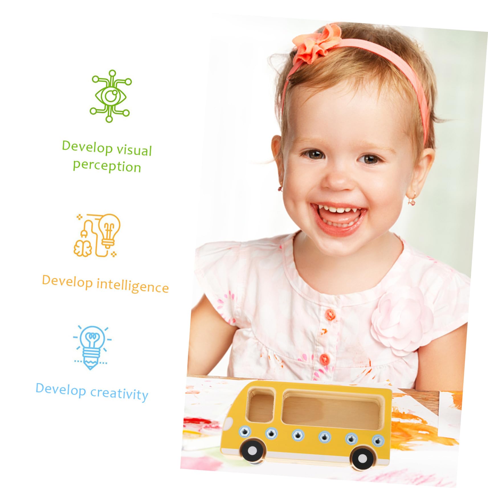 Tablero Montessori de Madera para Educativo de Tuercas y Tornillos Juguete Cognitivo Temprano y Portátil para Interior y Exterior Estimula Habilidades y Aprendizaje Infantil