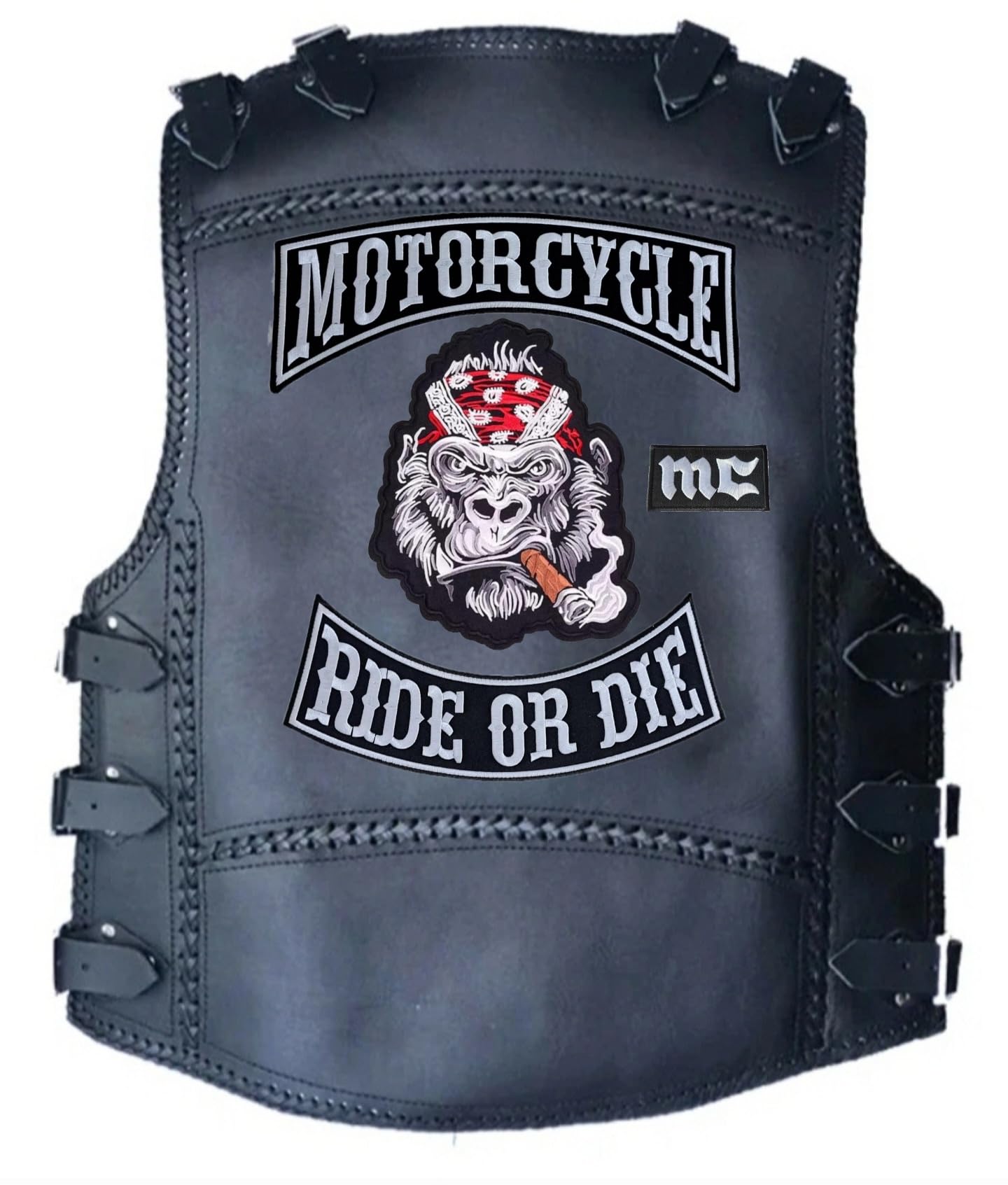 Set 4 Toppe Patch ricamate da applicare con ferro o cucitura: " BIG SET PATCH" | Patch biker annodabile/applicabile con ferro | Sticker per motociclisti | Fai da te