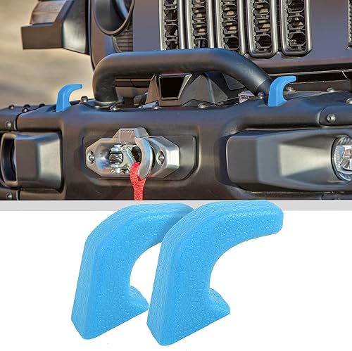 JWWY Cubiertas protectoras contra el polvo del gancho de remolque de fábrica para Jeep Wrangler JK JL Gladiator JT, accesorios 2007-2023+ TEP, azul