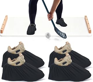 2 Pairs Slide Board Booties for Smooth Gliding Reusable Washable Shoe Covers Compatible with All Fitness Hockey Slide Boards Slip-Over-Shoe Design