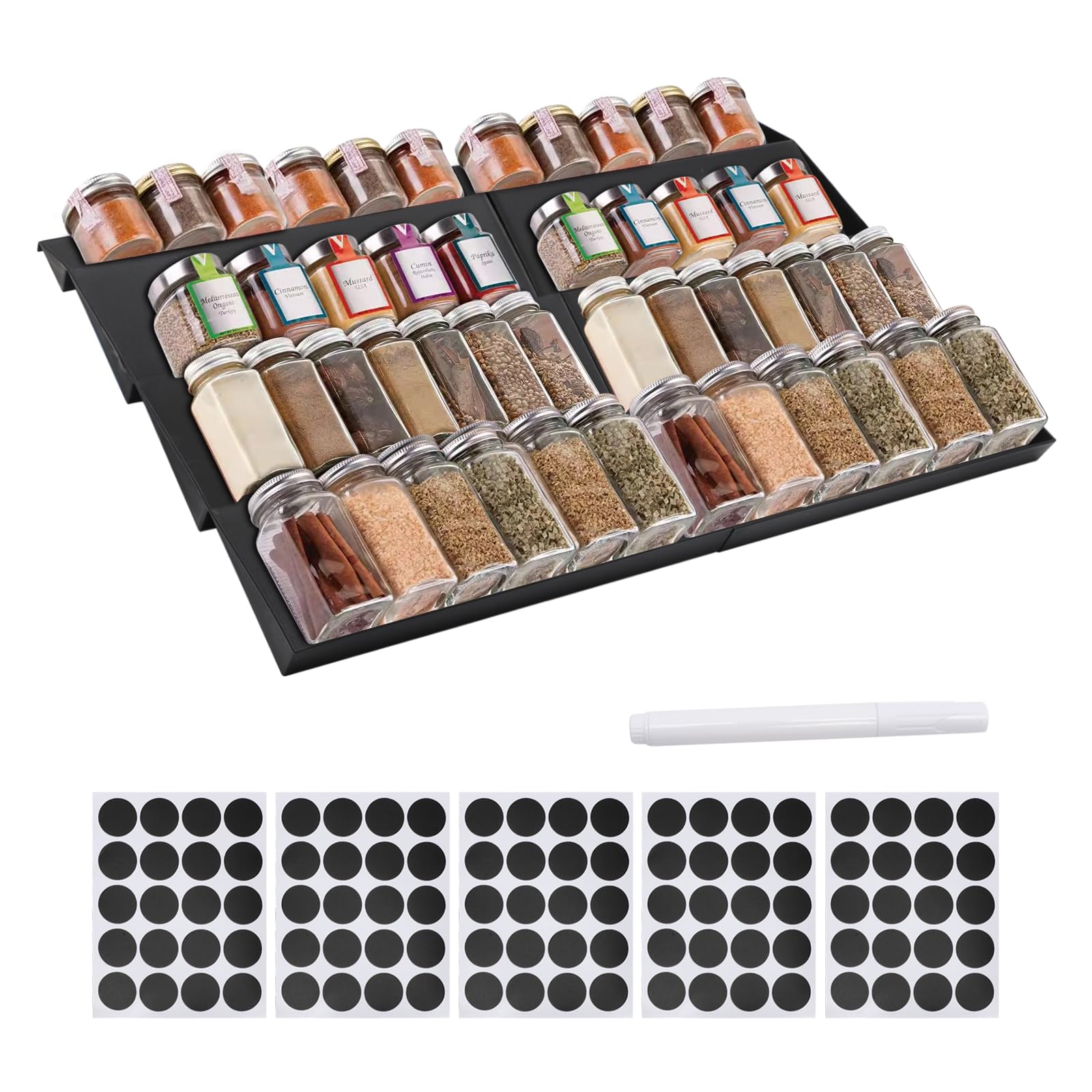 Organisateur De Tiroir à épices En Acrylique, 4 Niveaux - 1 Set D'inserts De Tiroirs Pour Bocaux