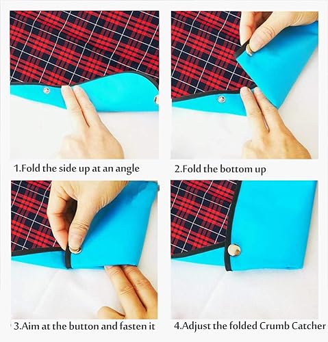 Miniatura 6 de Paquete de 3 baberos para adultos para comer, protector de ropa impermeable con atrapa migas, baberos para personas mayores para comer a la hora de