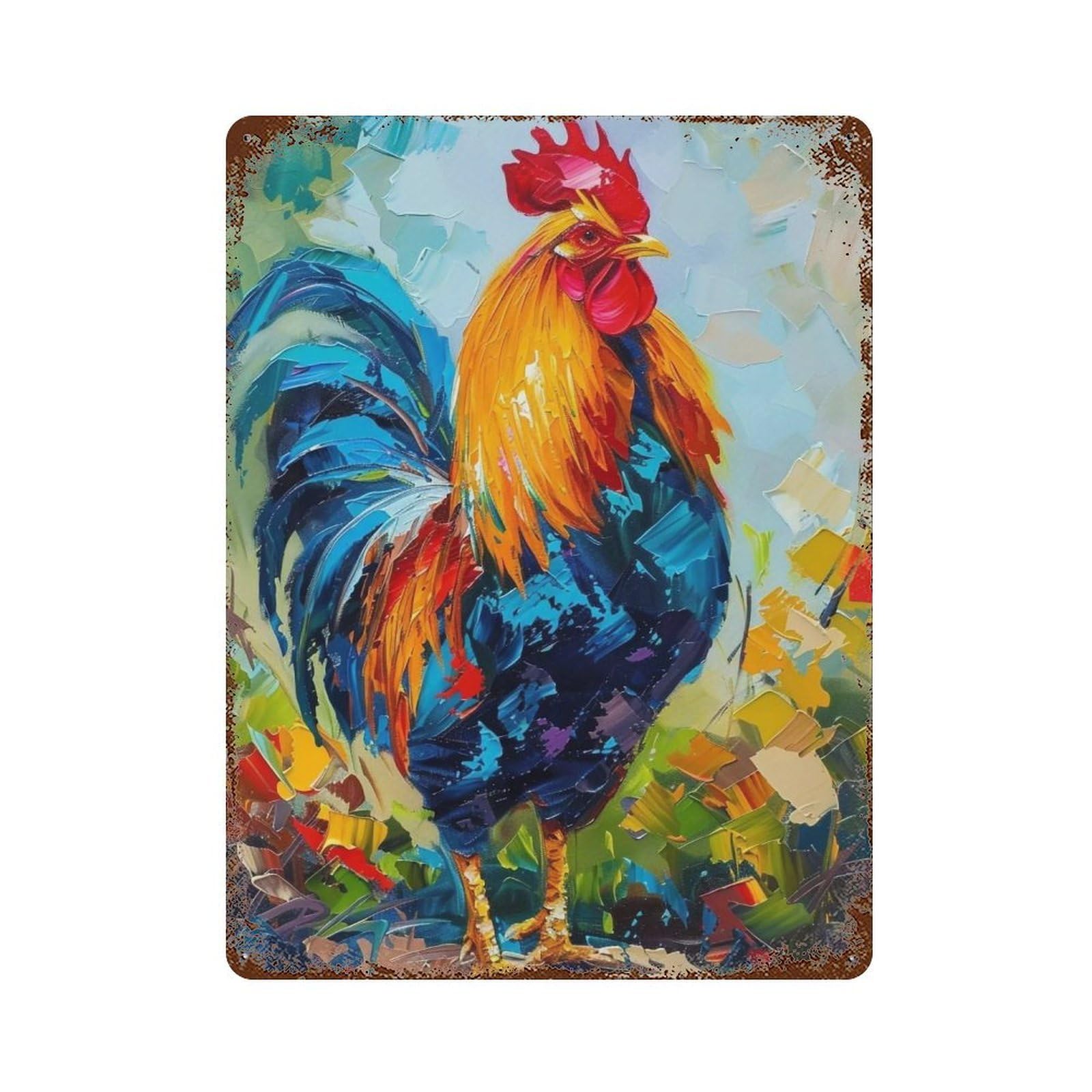 HDURYEYRYY Proud Rooster 01 Wall Retro Iron Vintage Art Metal Tin Sign Poster Modern Home Cofffee Club Art Bar Shop Decor 40x30cm