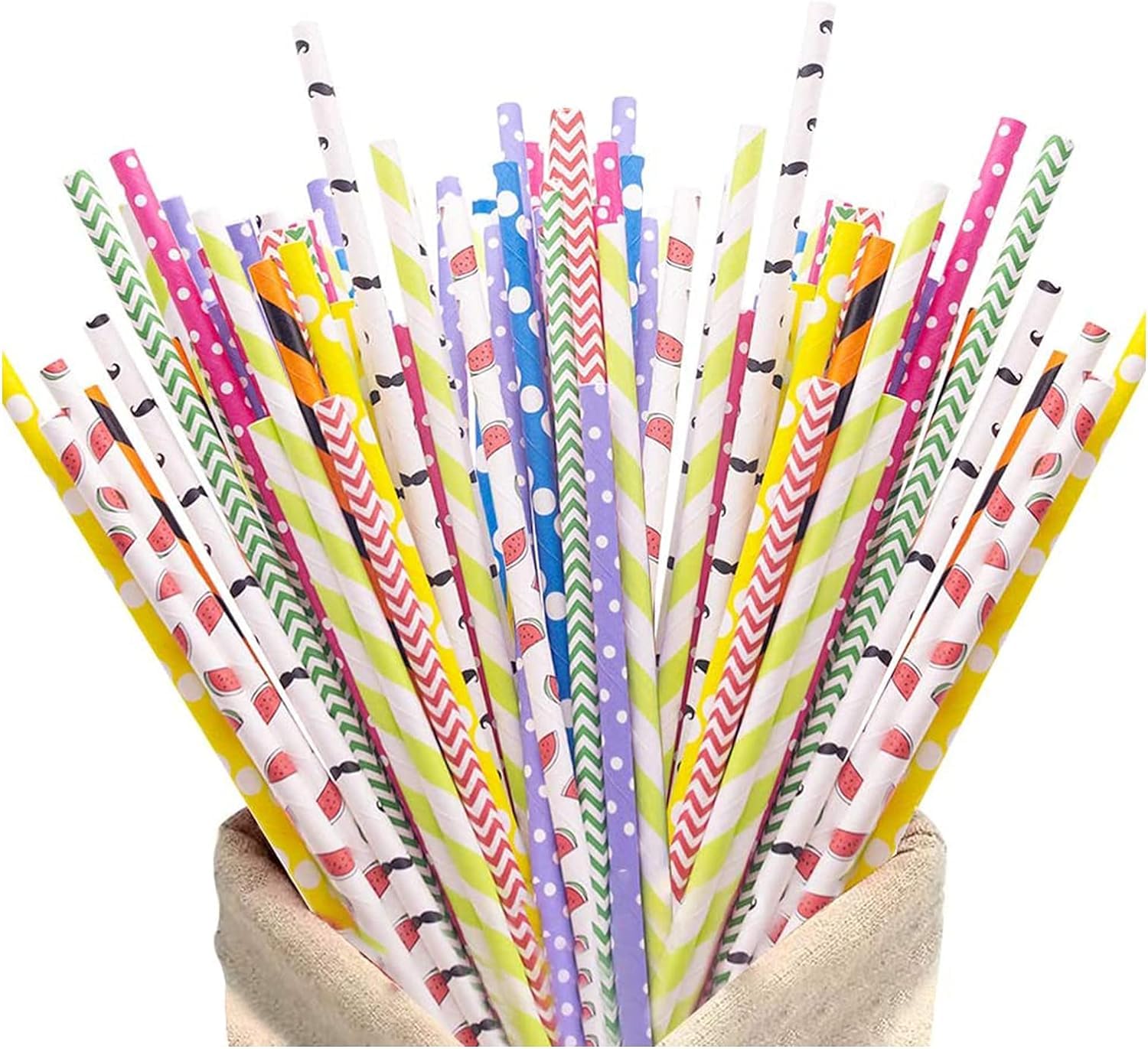Pailles papier réutilisables pour cocktails de fêtes et pique-niques