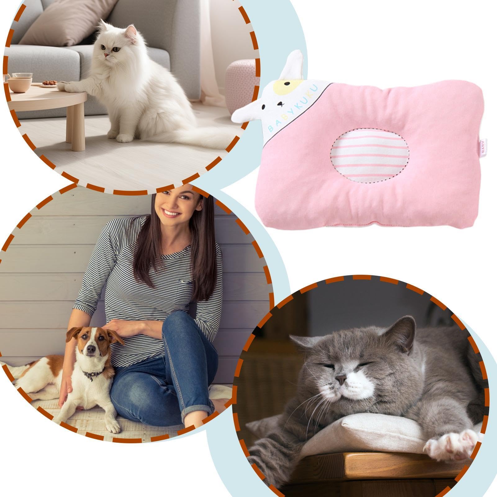 Plüsch Nackenkissen Für Katzen & Hunde - Weiches Donut-Kissen 27x17cm