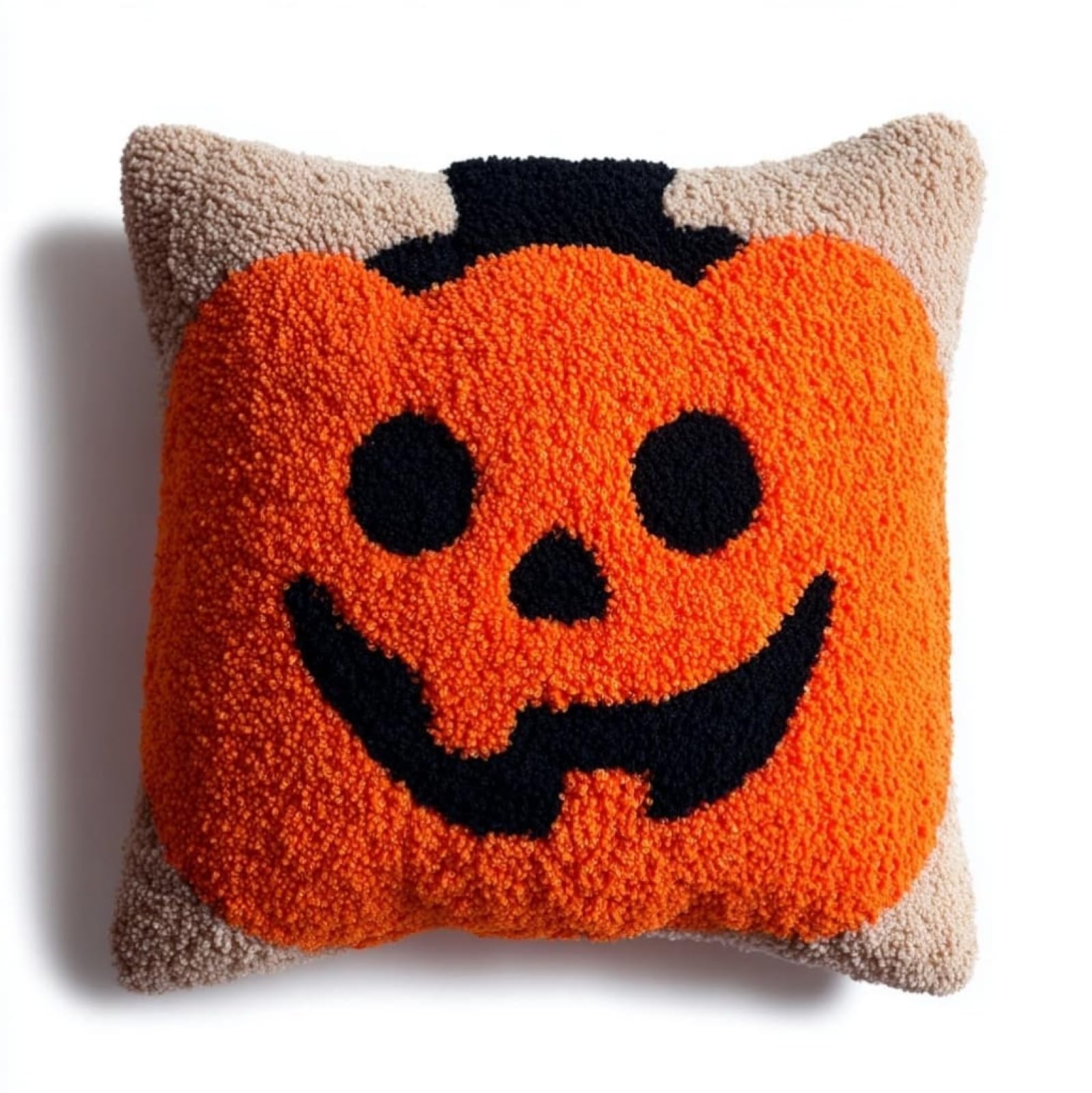 AxiangziK Latch Hook Kits 17x17in,Pumpkin Latch Hook Craft Decorative Tapestry DIY Needlework Rug Kits for Beginners Children Adults and Seniors