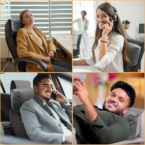 Miniatura 5 de Almohada cervical para reclinables, reposacabezas ajustable para sillones, cojín de terciopelo antideslizante para soporte de cuello y alivio del