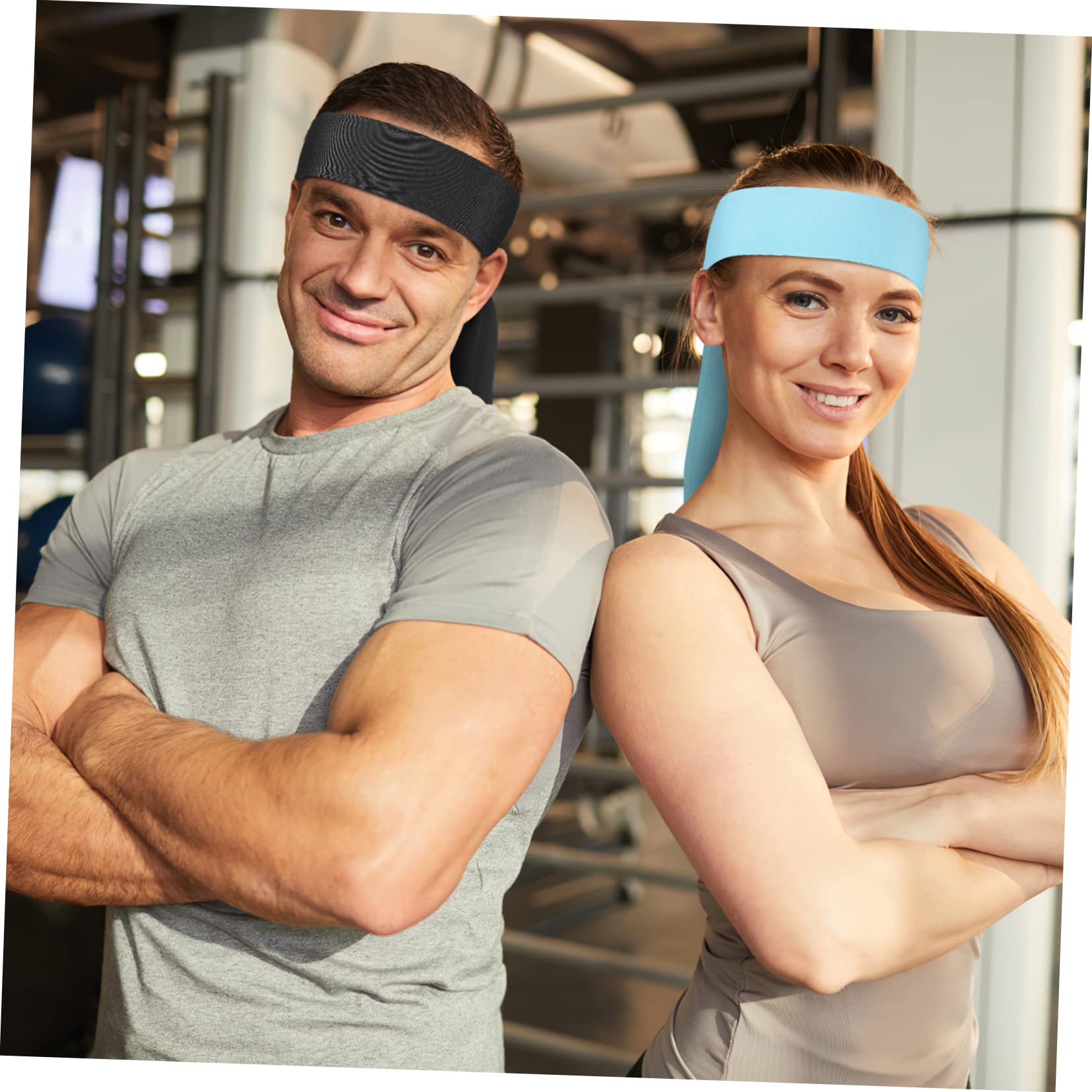 15 Piezas Diademas Ajustables para Hombres y Mujeres Bandanas Elásticas Absorbentes de Sudor Paquete de Diademas Deportivas para Actividades Baloncesto Tenis y Gimnasio