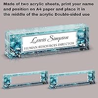 Vista 3 de Placa con nombre para escritorio, placa con nombre personalizada de doble cara para decoración de escritorio de oficina para mujeres y hombres