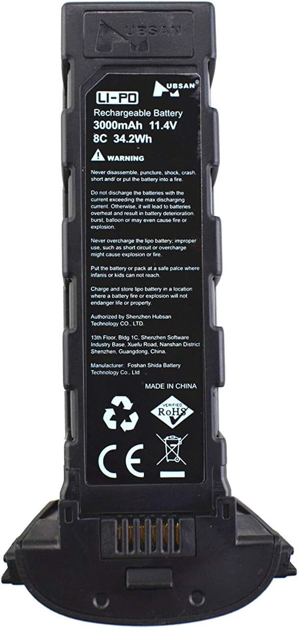 sea jump Accessories 2PCS 11.4V 3000mah Lithium Battery for Hubsan H117S Zino Pro Brushless Quadcopter Accessories Drone Battery Black