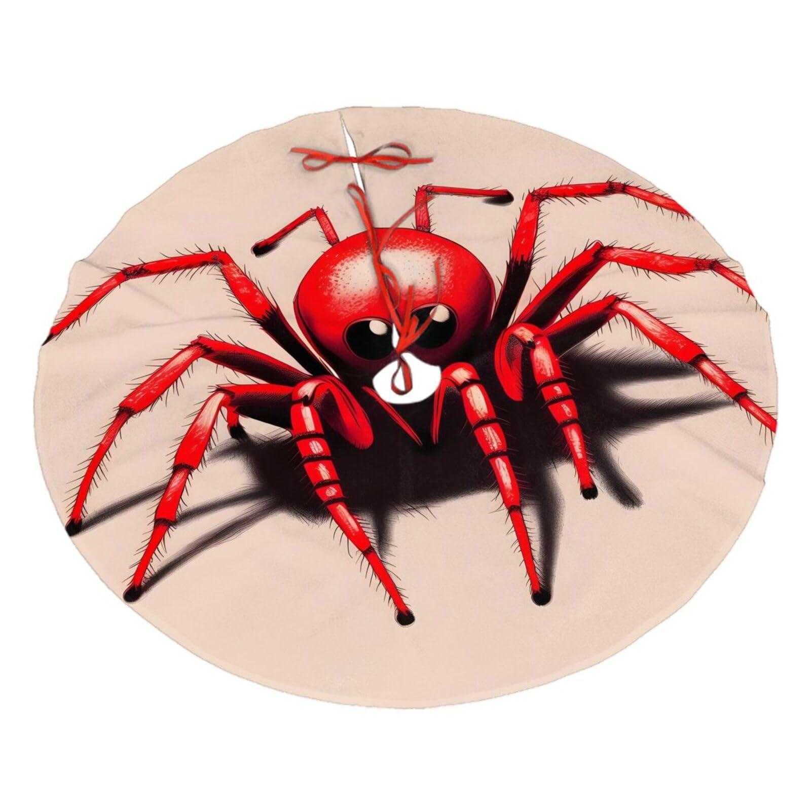 Cute Little red Spider Printed Christmas Tree Skirt Christmas Plush Tree Skirt 36 inches (about91 cm) ChristmasIndoor and Outdoor